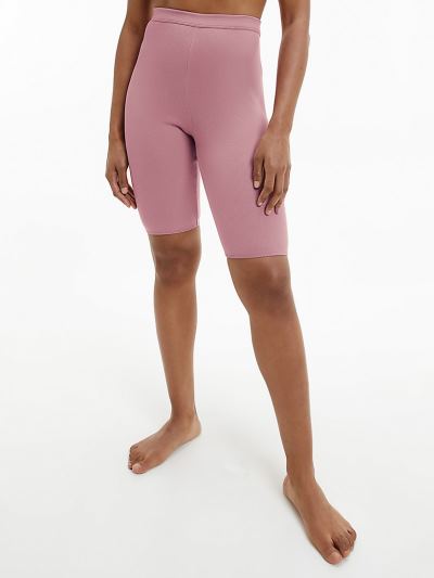 Calvin Klein Underwear HU879882 | Calvin Klein Ribbed Lounge Cycle Női Rövidnadrág Rózsaszín